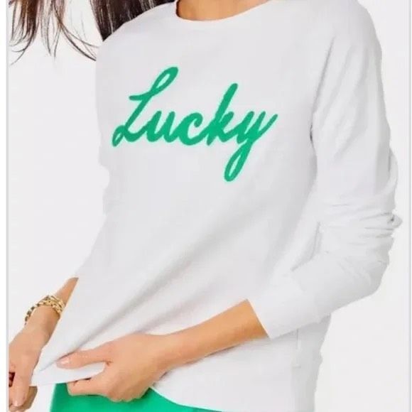 NWT Lilly Pulitzer lucky Sweatshirt top size Large m10 - Picture 2 of 5